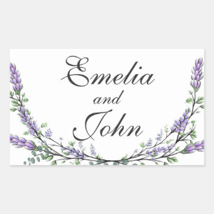 Lavender and Eucalyptus Rectangular Sticker