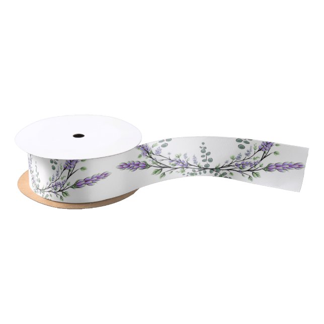 Lavender and Eucalyptus Satin Ribbon (Spool)