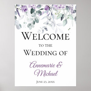 Lavender and Eucalyptus Welcome to Our Wedding Poster