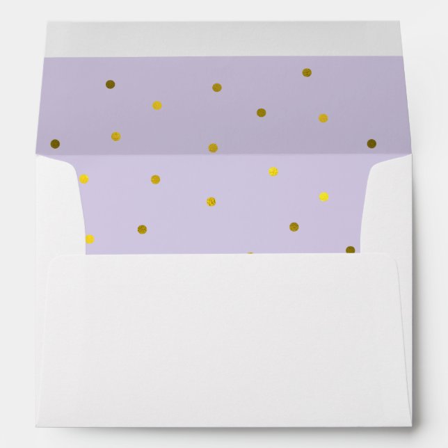 Lavender and Faux Gold Foil Dots Envelopes (Back (Bottom))