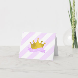 Lavender and Gold Princess Thank You Card