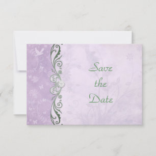 Lavender and Green Floral Wedding Save the Date