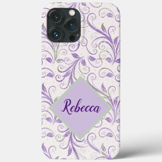Lavender and Green Iphone case, personalised Case-Mate iPhone Case (Back)