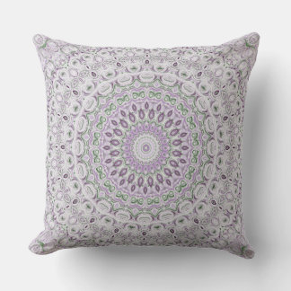 Lavender and Green Mandala Pattern Design Cushion