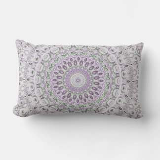 Lavender and Green Mandala Pattern Design Lumbar Cushion