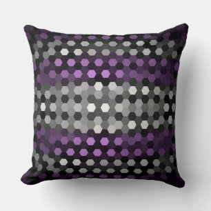 Lavender and Grey Hexagons Pattern Cushion