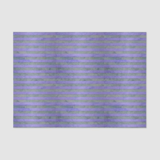 Lavender and Grey Watercolor Stripes Pattern Tissue Paper (Front)