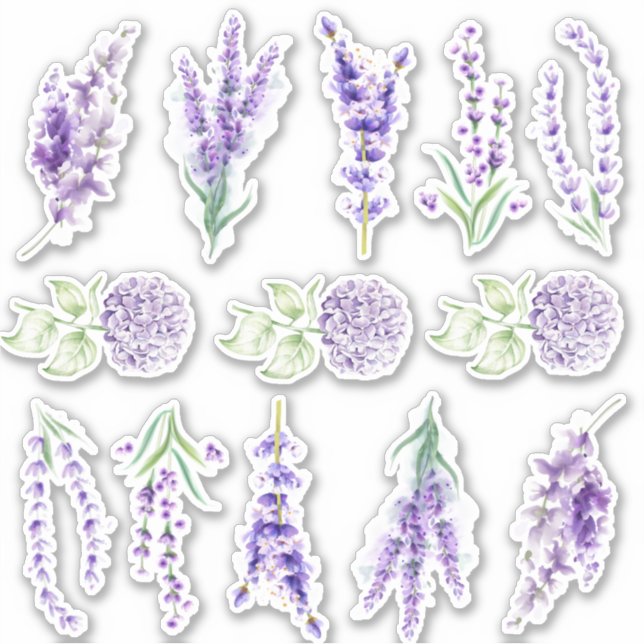 Lavender and hydrangea set sticker (Front)