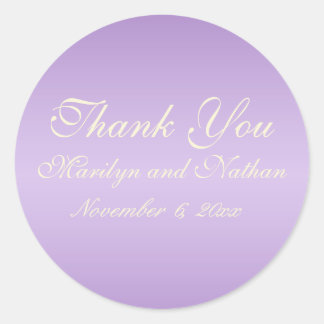 Lavender and Ivory 1.5" Round Thank You Sticker