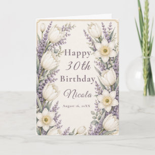 Lavender and Ivory Birthday Card