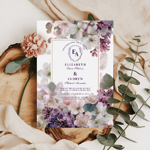 Lavender and Ivory Botanical Garden Wedding Invitation