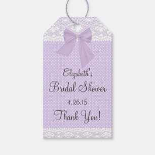 Lavender and Lace Bridal Shower Guest Favour Gift Tags