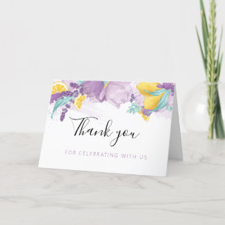 Lavender and Lemon thank you card