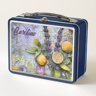 Lavender and Lemons  Metal Lunch Box