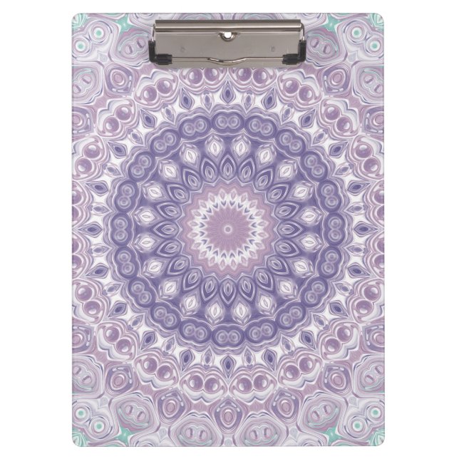 Lavender and Lilac Mandala Pattern Clipboard (Front)