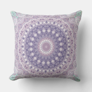 Lavender and Lilac Mandala Pattern Cushion