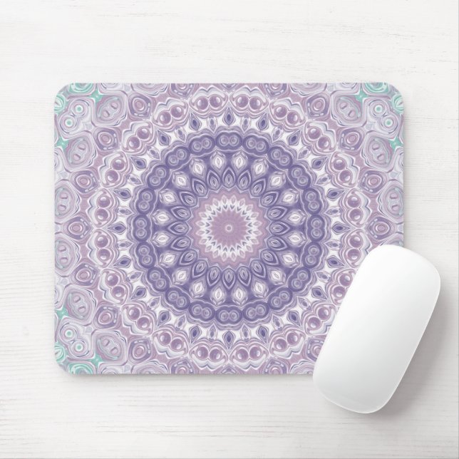 Lavender and Lilac Mandala Pattern Mouse Pad (With Mouse)