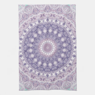Lavender and Lilac Mandala Pattern Tea Towel