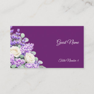 Lavender and Lilacs Wedding Place Cards - Flat