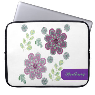 Lavender and Mint Abstracts Laptop Sleeve
