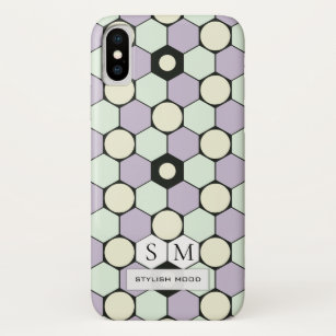 Lavender and Mint Hexagons and Circles Pattern Case-Mate iPhone Case