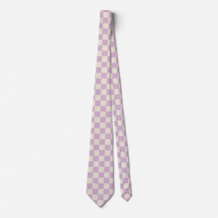 Lavender and Off White Chequerboard Tie