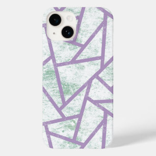 Lavender and pale green mosaic pattern Case-Mate iPhone 14 case