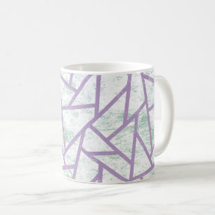 Lavender and pale green mosaic pattern coffee mug