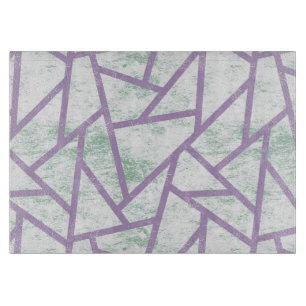 Lavender and pale green mosaic pattern cutting board