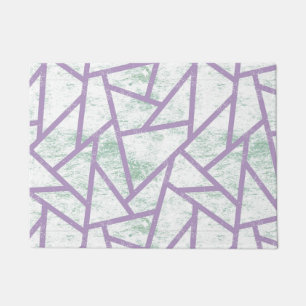 Lavender and pale green mosaic pattern doormat
