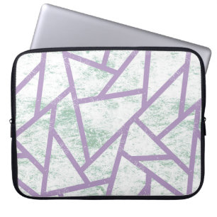 Lavender and pale green mosaic pattern laptop sleeve