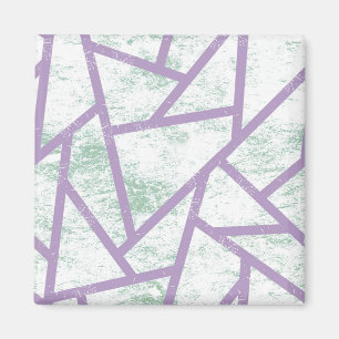 Lavender and pale green mosaic pattern magnet