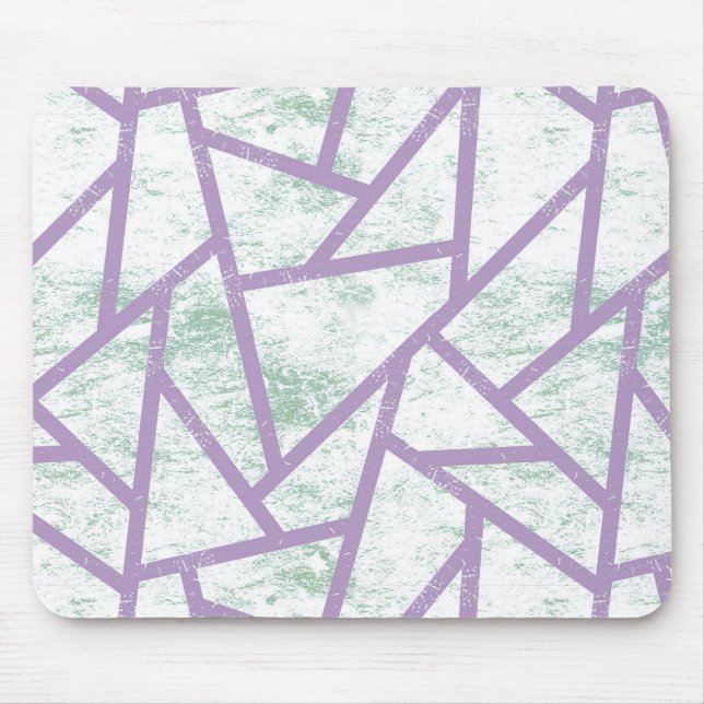 Lavender and pale green mosaic pattern mouse pad (Front)