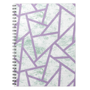Lavender and pale green mosaic pattern notebook