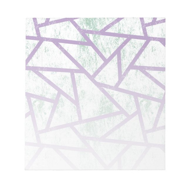 Lavender and pale green mosaic pattern notepad (Front)