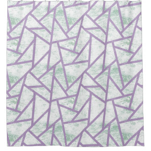 Lavender and pale green mosaic pattern shower curtain