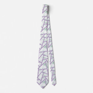 Lavender and pale green mosaic pattern tie