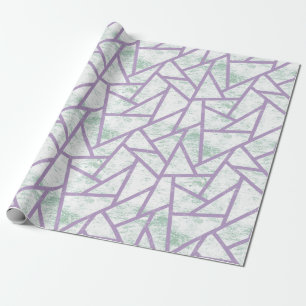 Lavender and pale green mosaic pattern wrapping paper