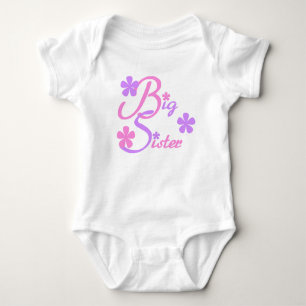 Lavender and Pink Big Sister Baby Bodysuit