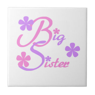 Lavender and Pink Big Sister Gifts Ceramic Tile