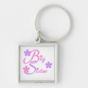 Lavender and Pink Big Sister Gifts Key Ring