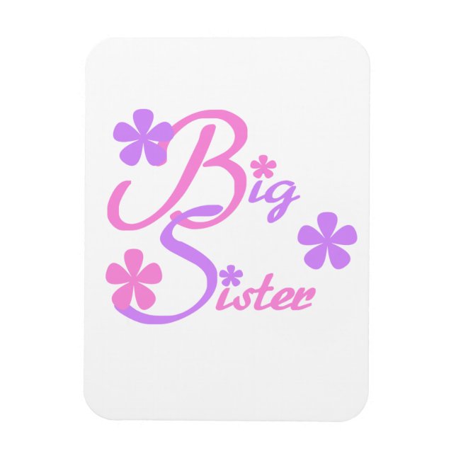 Lavender and Pink Big Sister Gifts Magnet (Vertical)