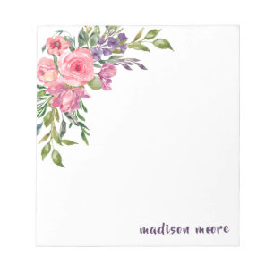 Lavender And Pink Floral Bouquet Notepad