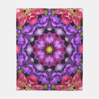 Lavender and Pink Flower Mandala Fleece Blanket