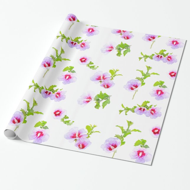 Lavender And pink Flowers Wrapping Paper (Unrolled)