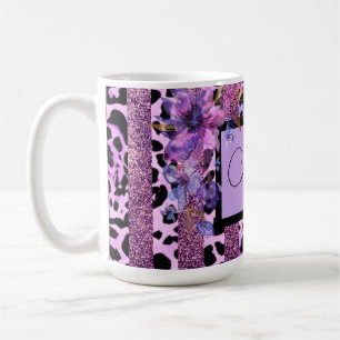 Lavender and pink leopard print sassy design coffee mug