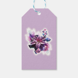 Lavender And Pink Poinsettia Gift Tags