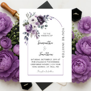 Lavender and Purple Arch Wedding    Invitation