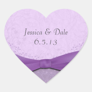 Lavender and Purple Floral Wedding Stickers