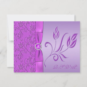 Lavender and Purple Jewelled RSVP Card